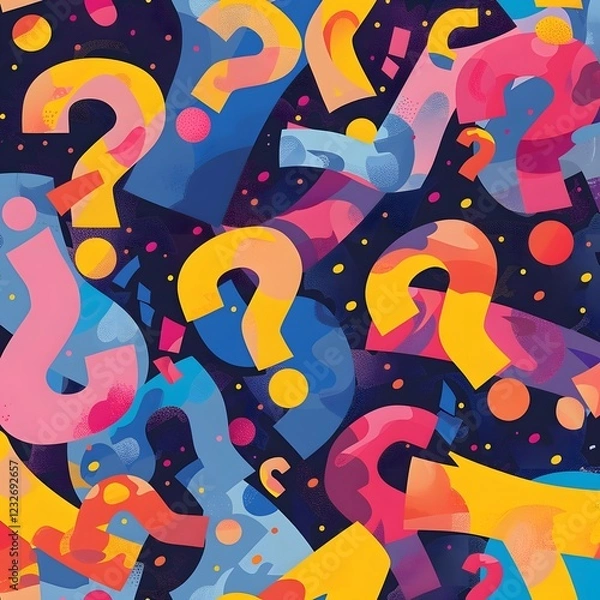 Obraz colorful question mark background for interactive quiz themes. generative ai