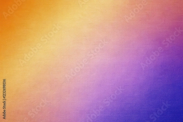 Obraz Abstract Gradient Background in Gold, Red, Coral, Orange, Yellow, Peach, Pink, Magenta, Purple, and Blue Tones with Iridescent Effects, Rough Grain, Noise, and Grunge Texture Design Template
