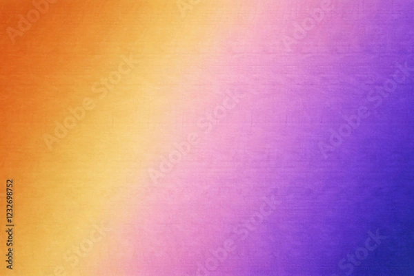 Obraz Abstract Gradient Background in Gold, Red, Coral, Orange, Yellow, Peach, Pink, Magenta, Purple, and Blue Tones with Iridescent Effects, Rough Grain, Noise, and Grunge Texture Design Template