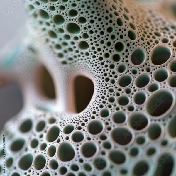 Fototapeta abstract porous organic structure with holes and cavities