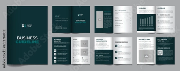 Fototapeta Business guidelines template layout design minimal brochure template design	