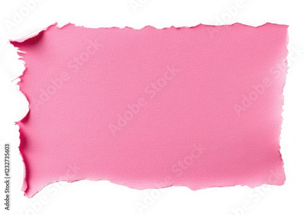 Fototapeta Pink paper with torn edges texture for using as text box