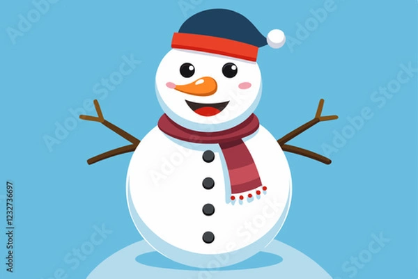 Obraz snowman with a scarf