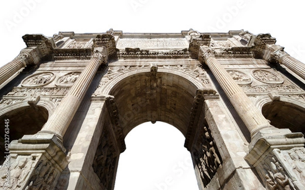 Fototapeta Triumphal Arch of Constantine in the Imperial Forum of Rome, Italy. Png File.