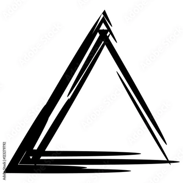 Obraz Triangle drawn by brush. Vector illustration EPS 8