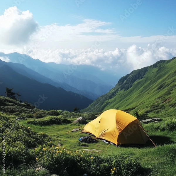 Obraz camping in the mountains