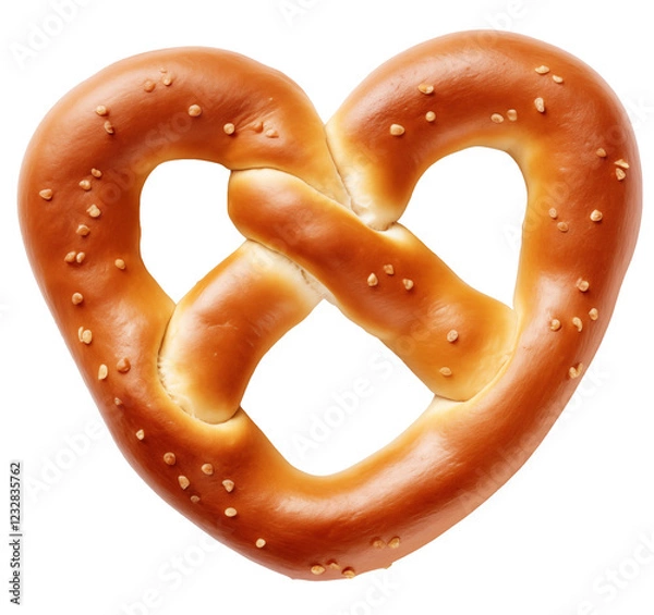 Fototapeta Soft pretzel in the shape of a heart on a transparent background