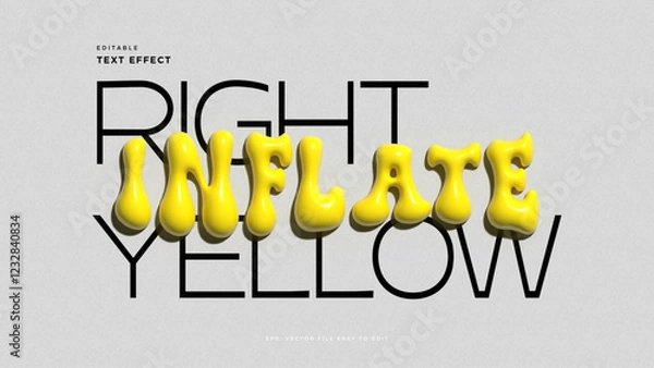Fototapeta 3d retro editable text effect inflated text style