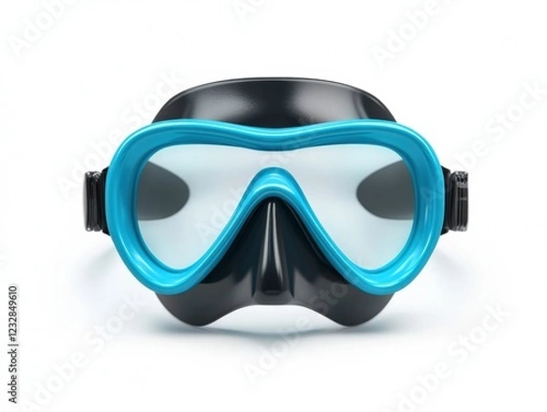 Obraz blue and black diving mask isolated on white background