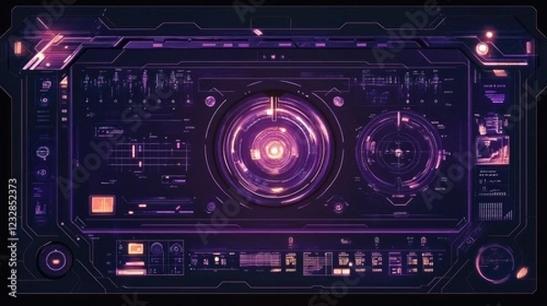 Fototapeta Futuristic Technology Interface Control Panel Display