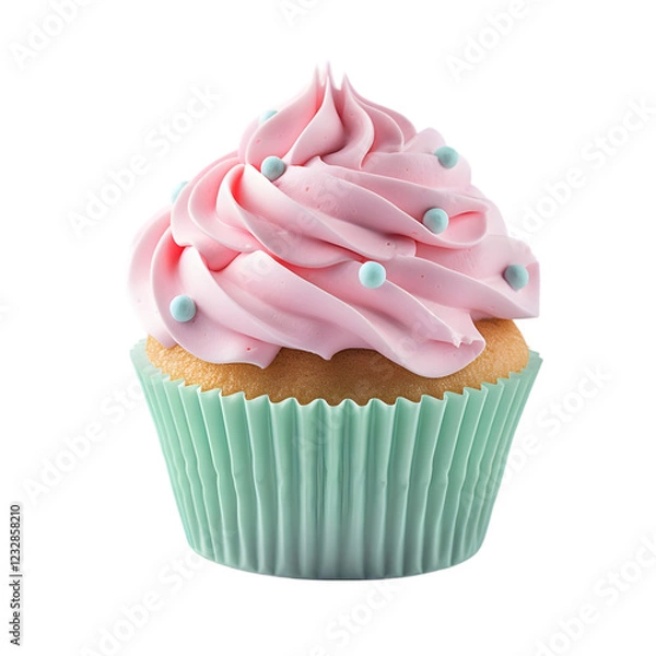 Fototapeta Ultra-realistic cupcake with pastel frosting Background Design in Ultra-Realistic Style