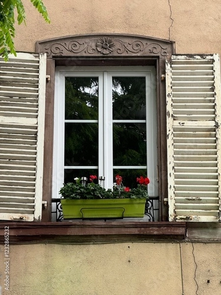 Fototapeta window with flowers