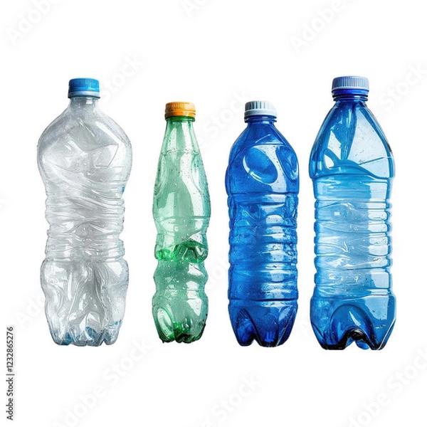 Fototapeta Plastic bottle trash recycle water waste garbage background pet empty. Pile plastic bottle trash environment ocean reuse sea pollution can environmental isolated bag texture sustainable glass ecology