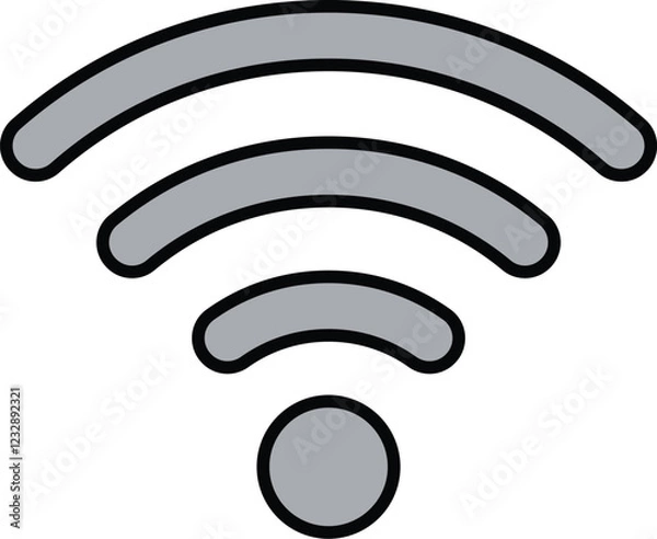Obraz Wi-Fi Black Color Vector Icon,Adobe illustration Graphic design 