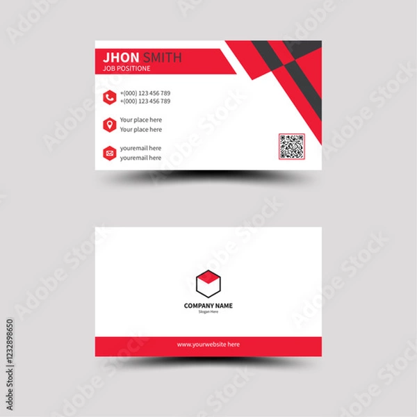 Fototapeta Abstract simple creative modern and clean professional business card template design with texture and pattern, elegant corporate visiting card, name card, corporate business card design with mockup