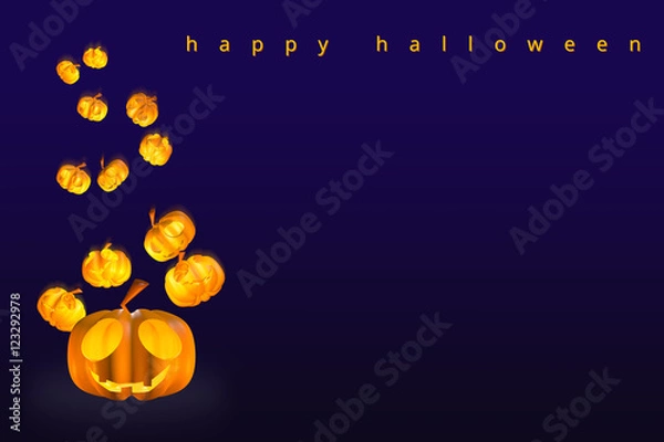 Obraz halloween backgrounds pumpkins jack o lantern 3d rander