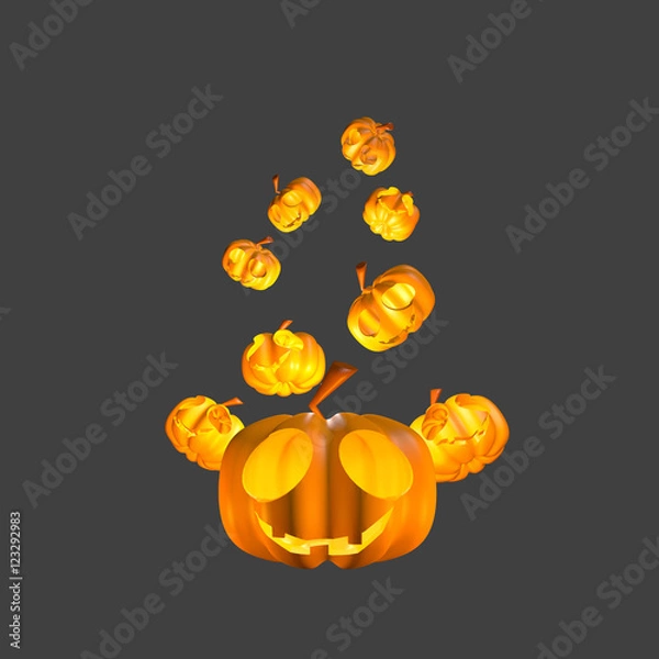 Obraz halloween backgrounds pumpkins jack o lantern 3d rander