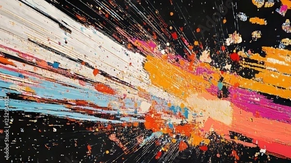 Fototapeta System crash visualized with glitching code strings, abstract program errors in virtual space.