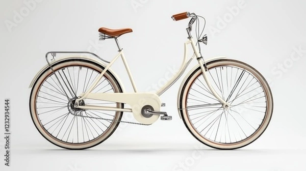 Fototapeta Elegant vintage bicycle with leather seat and classic design elements