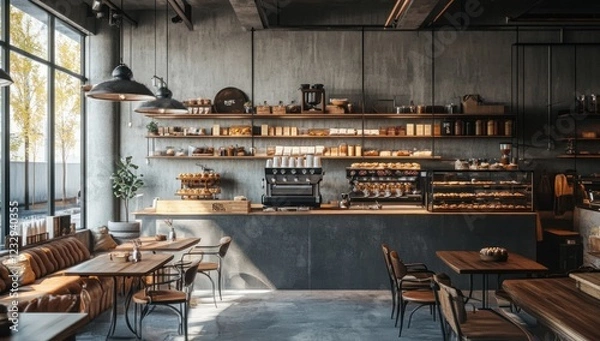 Obraz Industrial Chic Coffee Shop Interior Design