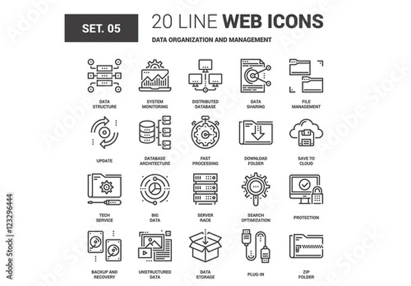 Fototapeta Data Management Icons Set