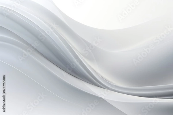 Fototapeta Grey Cyberspace Backgound with Modern White Abstract Motion Waves. Ideal for Business Presentations and Wallpaper Design