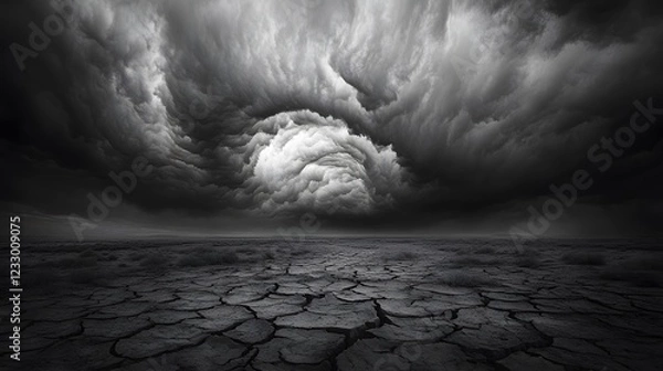 Obraz Somber Barren Landscape Under Overcast Sky