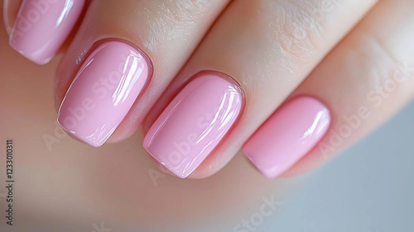 Obraz Close-up of pink manicured nails