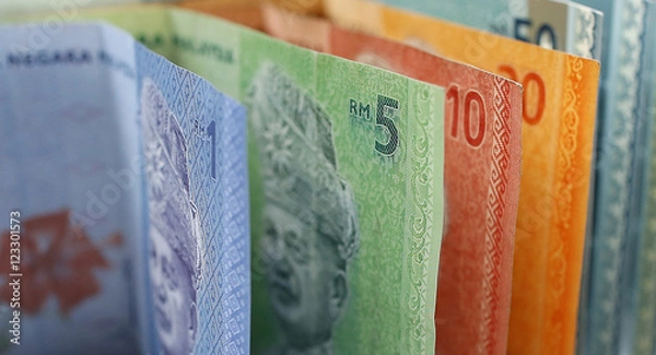 Obraz Malaysian ringgit currency on white background