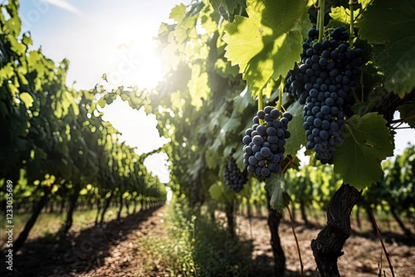 Fototapeta Vineyard full of grapes