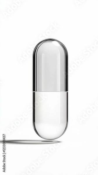 Obraz Transparent Pill Capsule Isolated on White Background