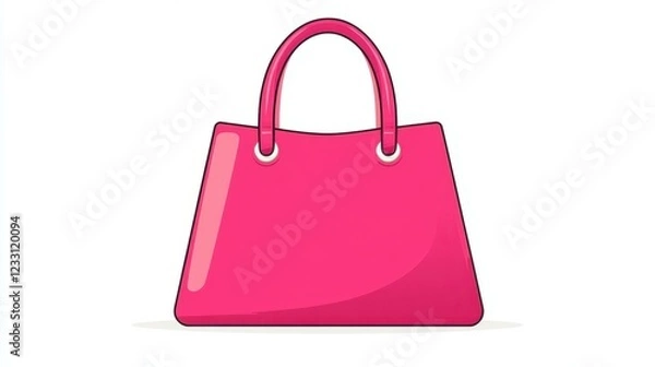 Fototapeta A chic pink handbag stands out against a crisp white background, ideal for adding a stylish touch to your design projects.
