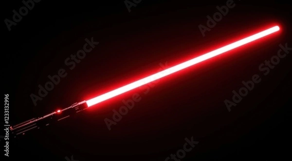 Obraz Glowing Red Lightsaber in the Dark