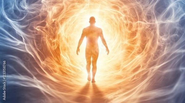 Fototapeta Spiritual awakening journey ethereal space digital art mystical environment surreal viewpoint