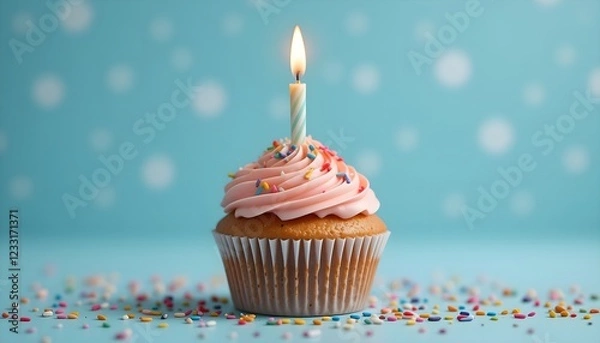 Obraz cupcake with candle