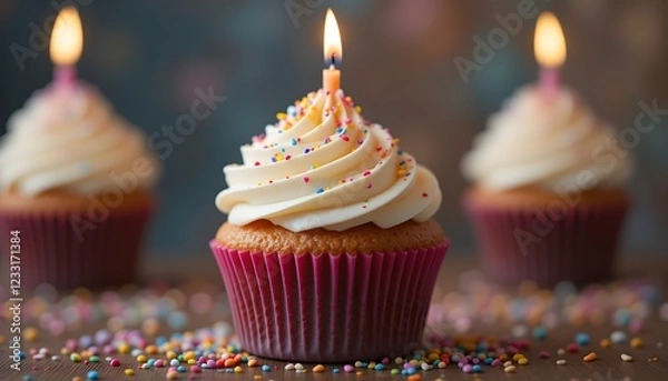 Obraz cupcake with candles