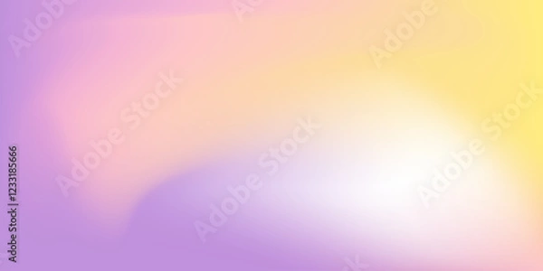 Obraz Abstract flow blurred spring colored vector background with soft yellow, purple and pink shades. Sunset pastel vector gradient bg. Perfect for light and airy seasonal banners.