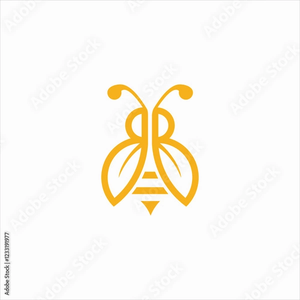 Obraz leaf logo bee modern design BB