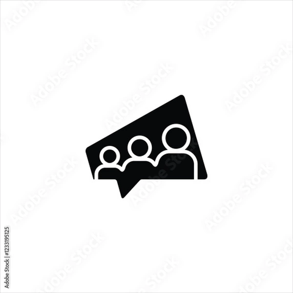 Obraz community and play button, white background, editable