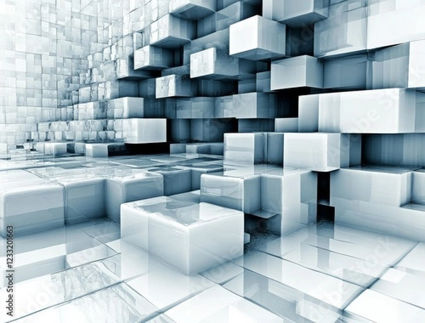 Fototapeta Eye-catching abstract illustration featuring 3D cubes.