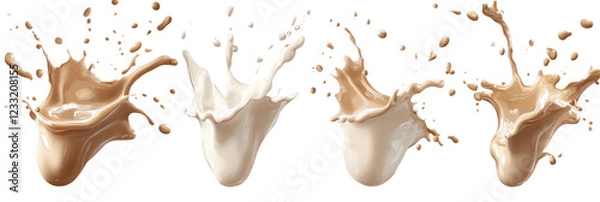 Obraz Irish cream splashes isolated on transparent background