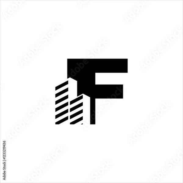 Obraz F initial building logo design vector symbol graphic