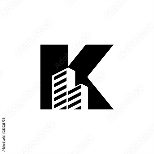 Obraz K  initial building logo design vector symbol graphic