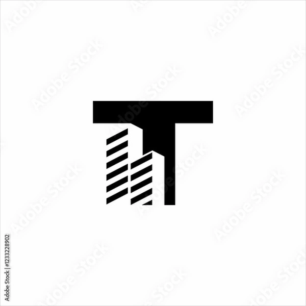 Obraz T initial building logo design vector symbol graphic