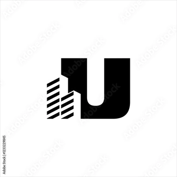 Obraz U initial building logo design vector symbol graphic