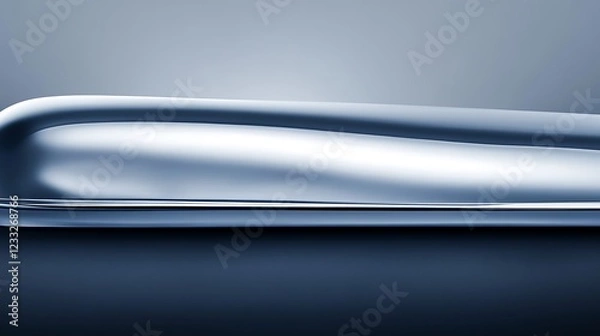 Fototapeta Abstract Metallic Form with Subtle Curves and Highlights