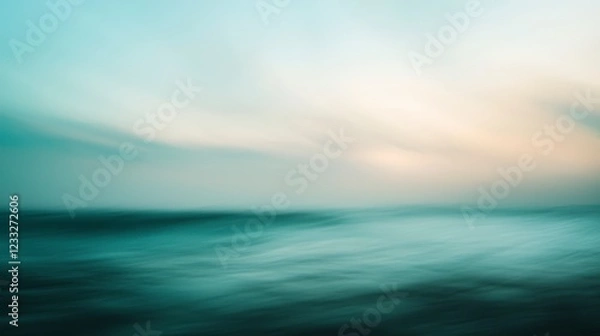 Fototapeta Serene Abstract Landscape with Soft Ocean Waves and Gentle Sky Hues
