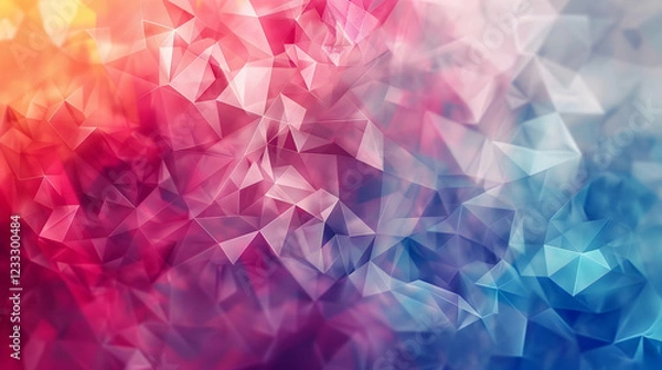 Fototapeta Abstract geometric pattern with vibrant colors and a dynamic, textured appearance.