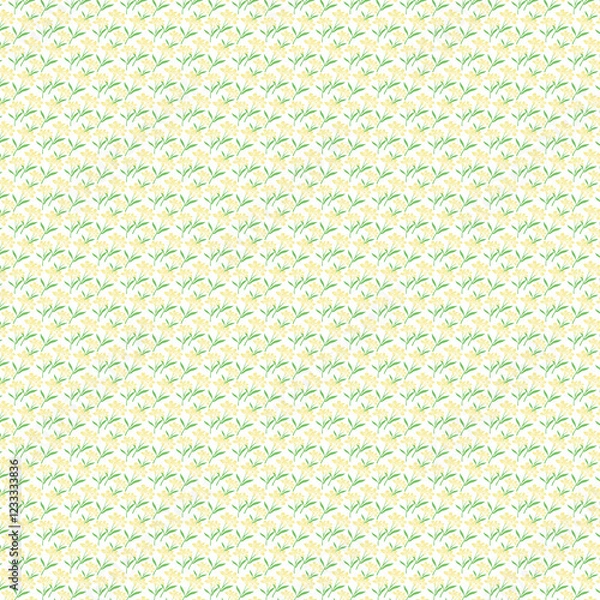 Fototapeta Beautiful minimalist yellow and white flower pattern seamless pattern background