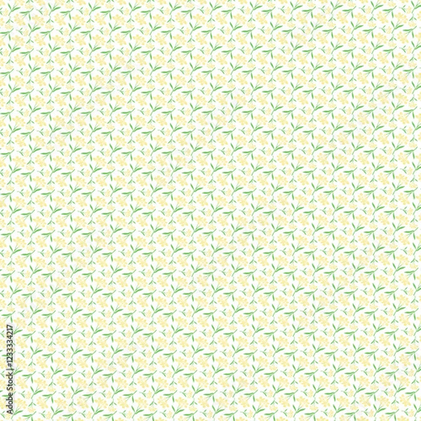 Fototapeta Beautiful minimalist yellow and white flower pattern seamless pattern background